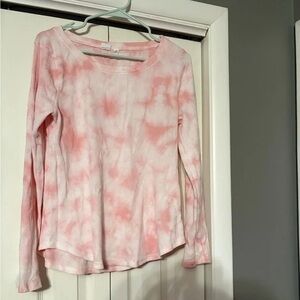 GAP Blush Tie-Dye Long Sleeve Top